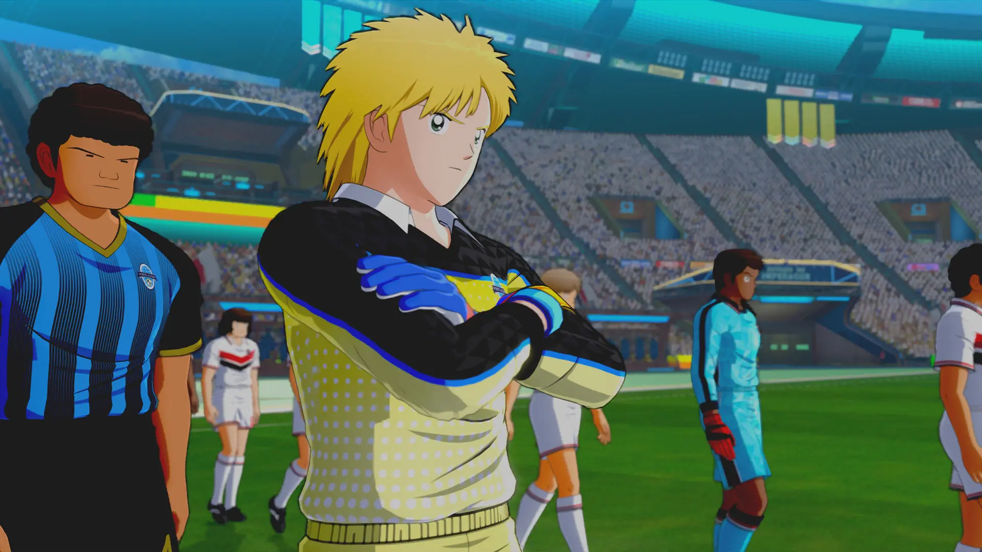 شخصیتهای انیمهای در محیط استادیوم بازی Captain Tsubasa 2 (Captain Tsubasa 2)